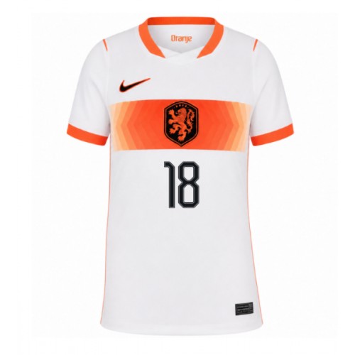 Nederländerna Donyell Malen #18 Bortatröja Dam VM 2026 Kortärmad